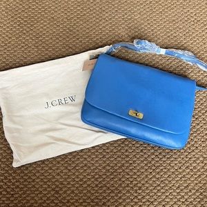 *NWT* J. Crew Genuine Leather Blue Crossbody Clutch